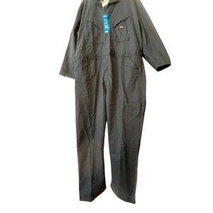 Dickies Mens Long Sleeve Black Cotton‎ Blend Workwear Coveralls Jumpsuit 2XL NEW